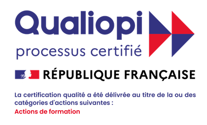 Logo Qualiopi, processus certifié, République française